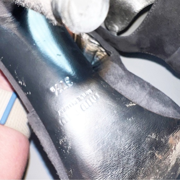 Miu Miu Gray Suede Heels - Picture 8 of 9